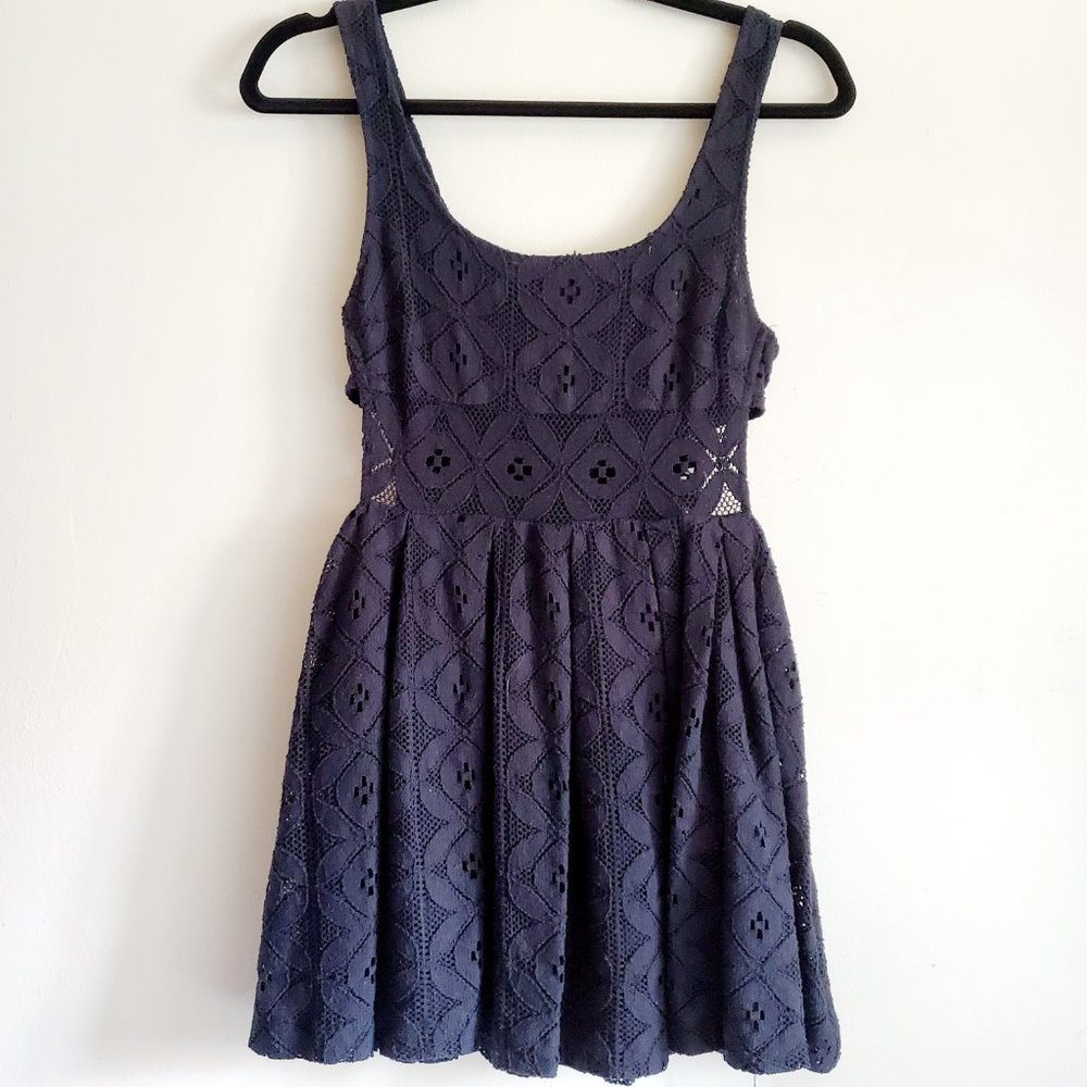 Free People Fit and Flare Lace Mini Dress sz 0
